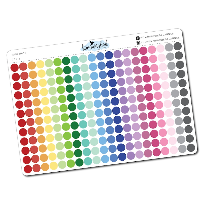 Mini Dots / Small Circle Stickers 201 Planner Stickers for Etsy
