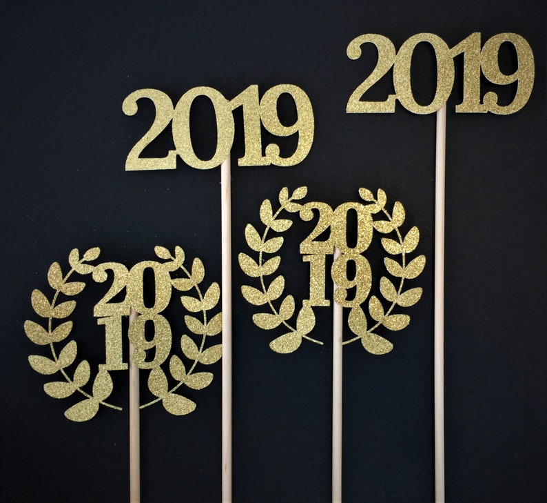 Set Of 3 Graduation Centerpiece Sticksclass Of 2019cap And Etsy