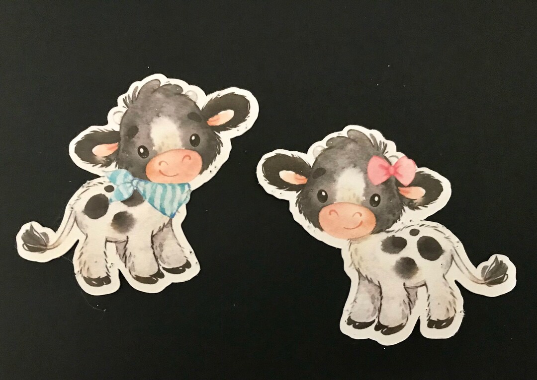 Gender Reveal Cupcake Toppers, Cows, Boy Cow, Girl Cow, Cow Decorations