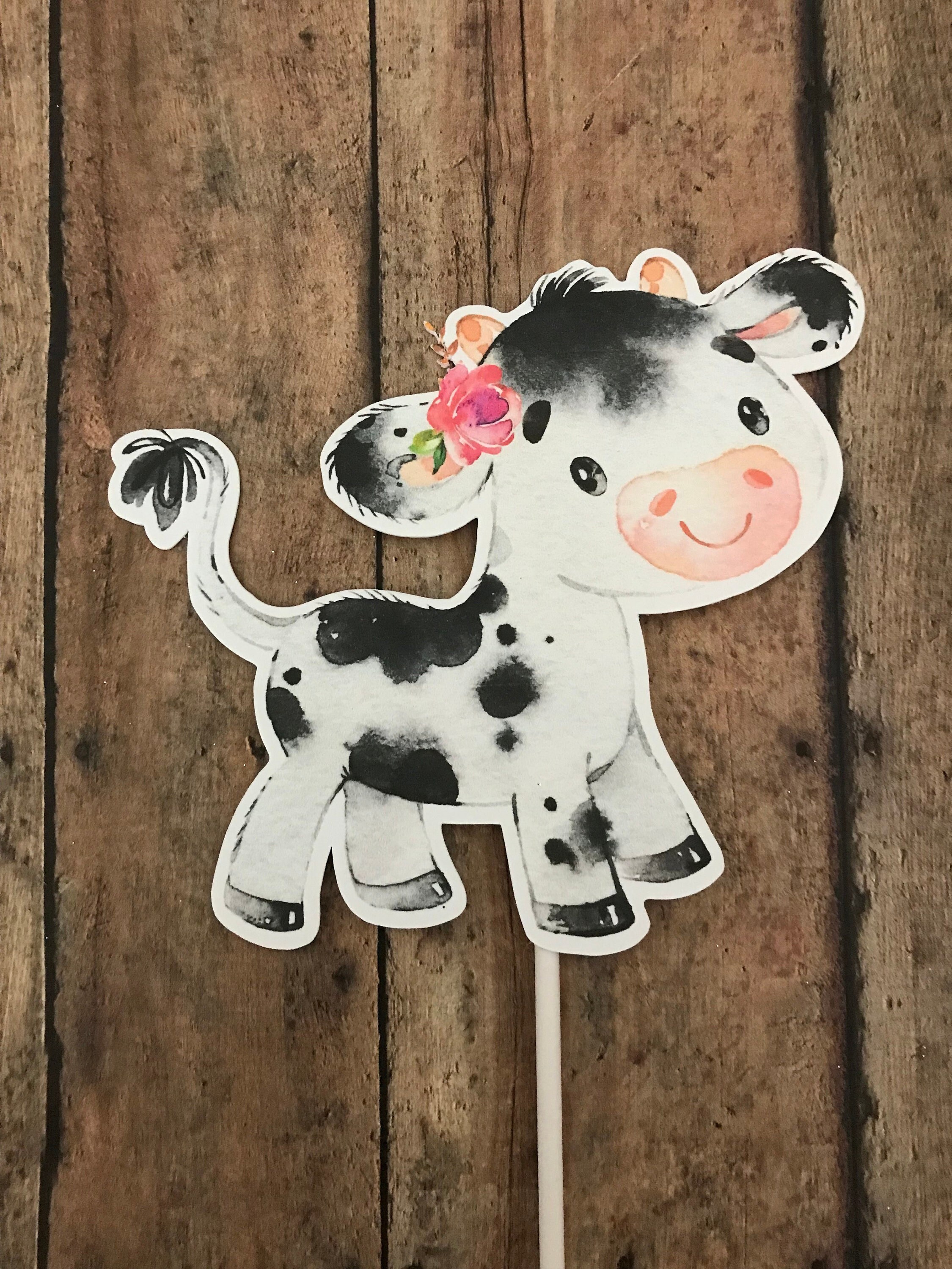 Cute Cow Cake Toppers Layered Graphic by Ideart Creative Studio