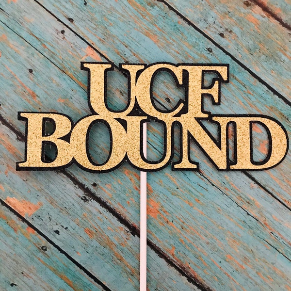 UCF Bound, ucf college, graduation, ucf cake topper, ucf party decorations,graduation party, ucf bound cake topper