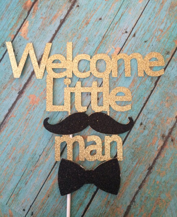 Little Man Cake Topperwelcome Little Man Cake Topper Gold | Etsy