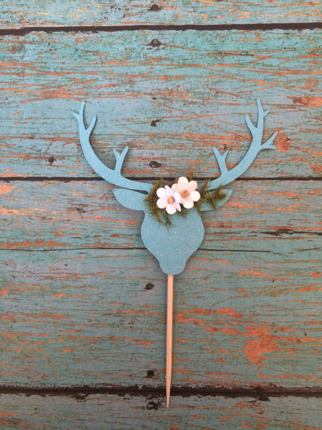 Boho Baby Deer Cupcake Toppers,blue,wild One,boy,baby Shower,tribal