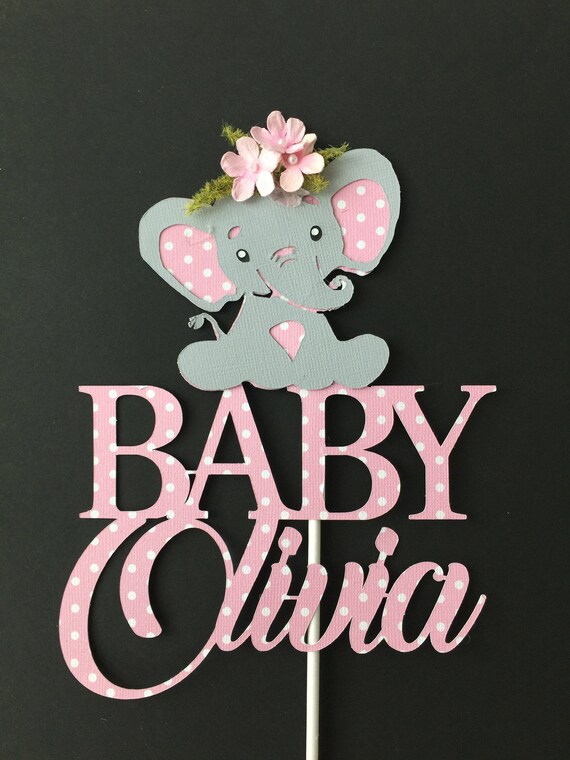 elephant themed baby shower cake