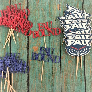 FAU cupcake toppers, FAU, College, university, olws, fau party decorations, FAU bound, fau graduation party, fau party