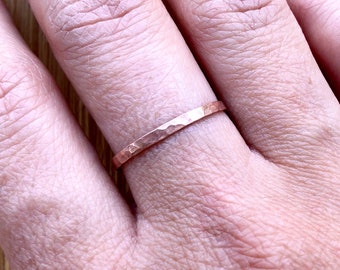 Hammered Copper Stacking Ring