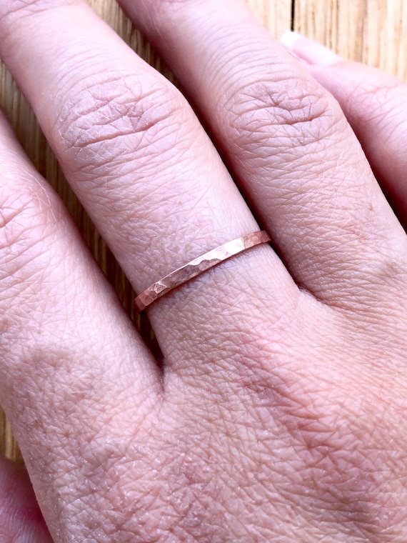 Hammered Copper Stacking Ring | Etsy