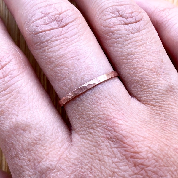 Hammered Copper Stacking Ring