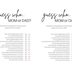 EDITABLE *DIGITAL DOWNLOAD* Baby Shower Game - Guess Who