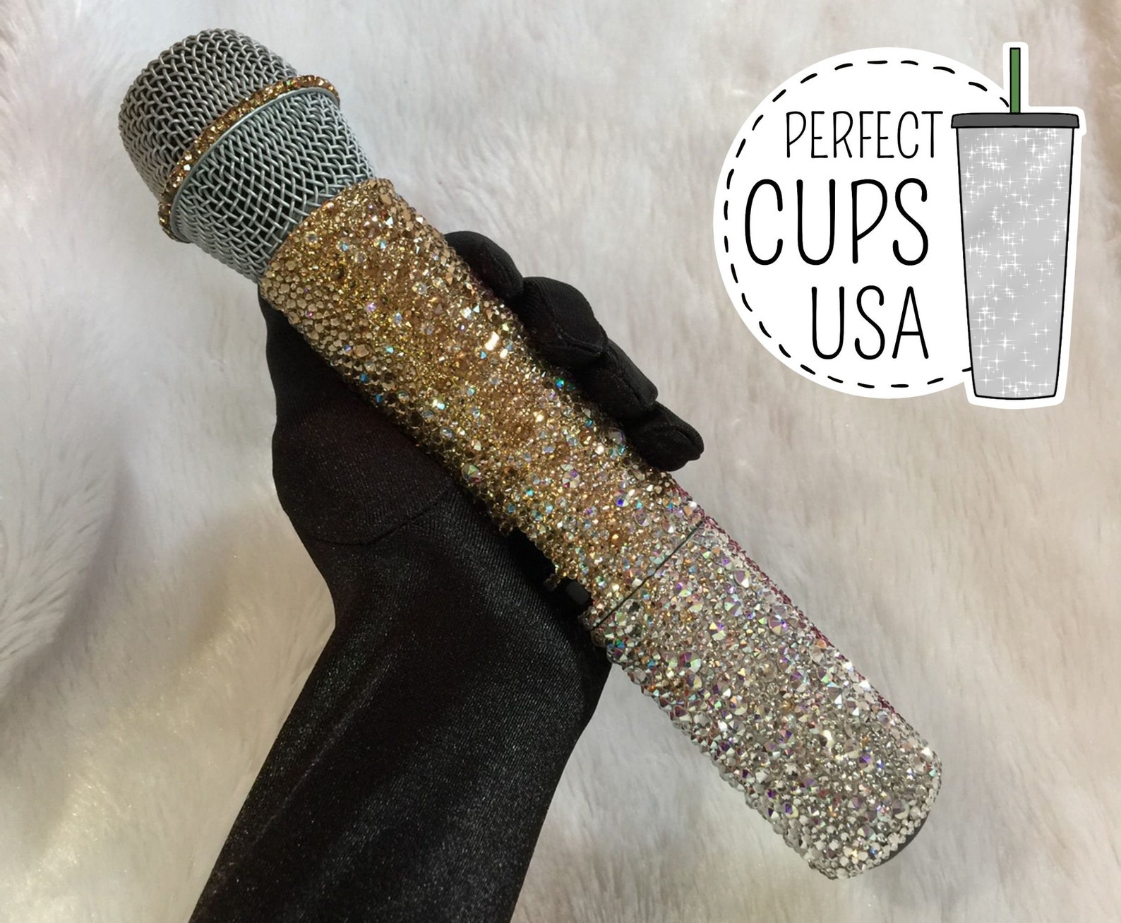 Gold Bling Wireless Microphone, Bling Microphone in Gradient Gold