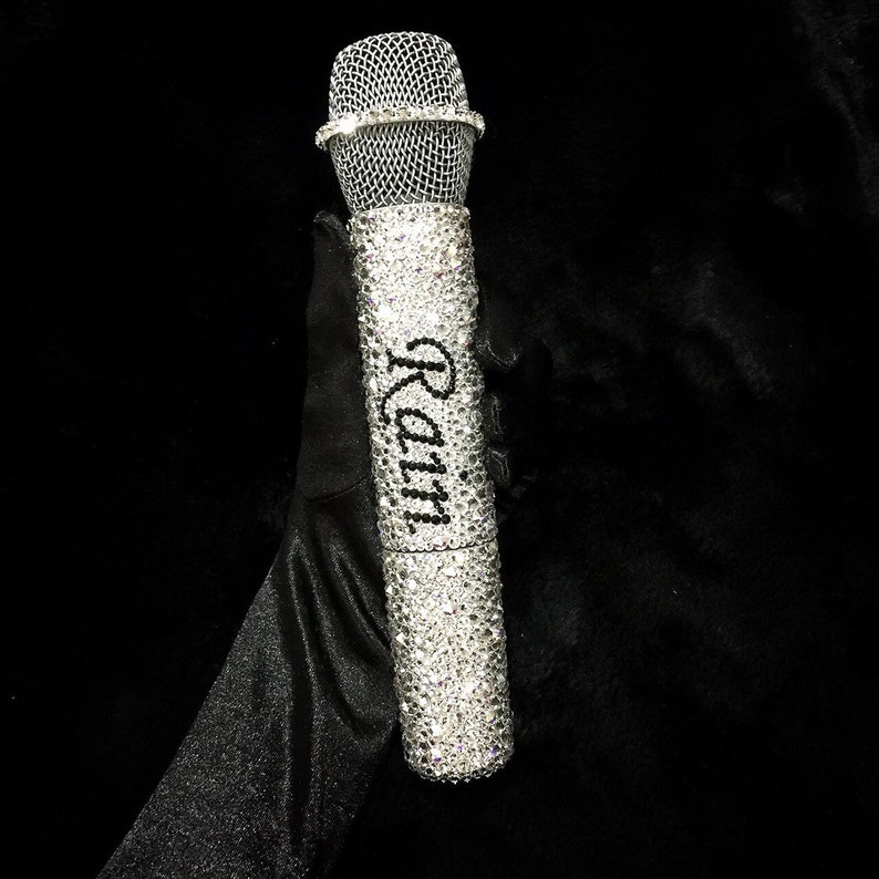 Custom microphone rhinestone Swarovski crystal karaoke Etsy