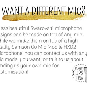 Silver Custom microphone Swarovski crystal bling wireless mic, Wireless microphone with name, Personalized singing microphone included image 6