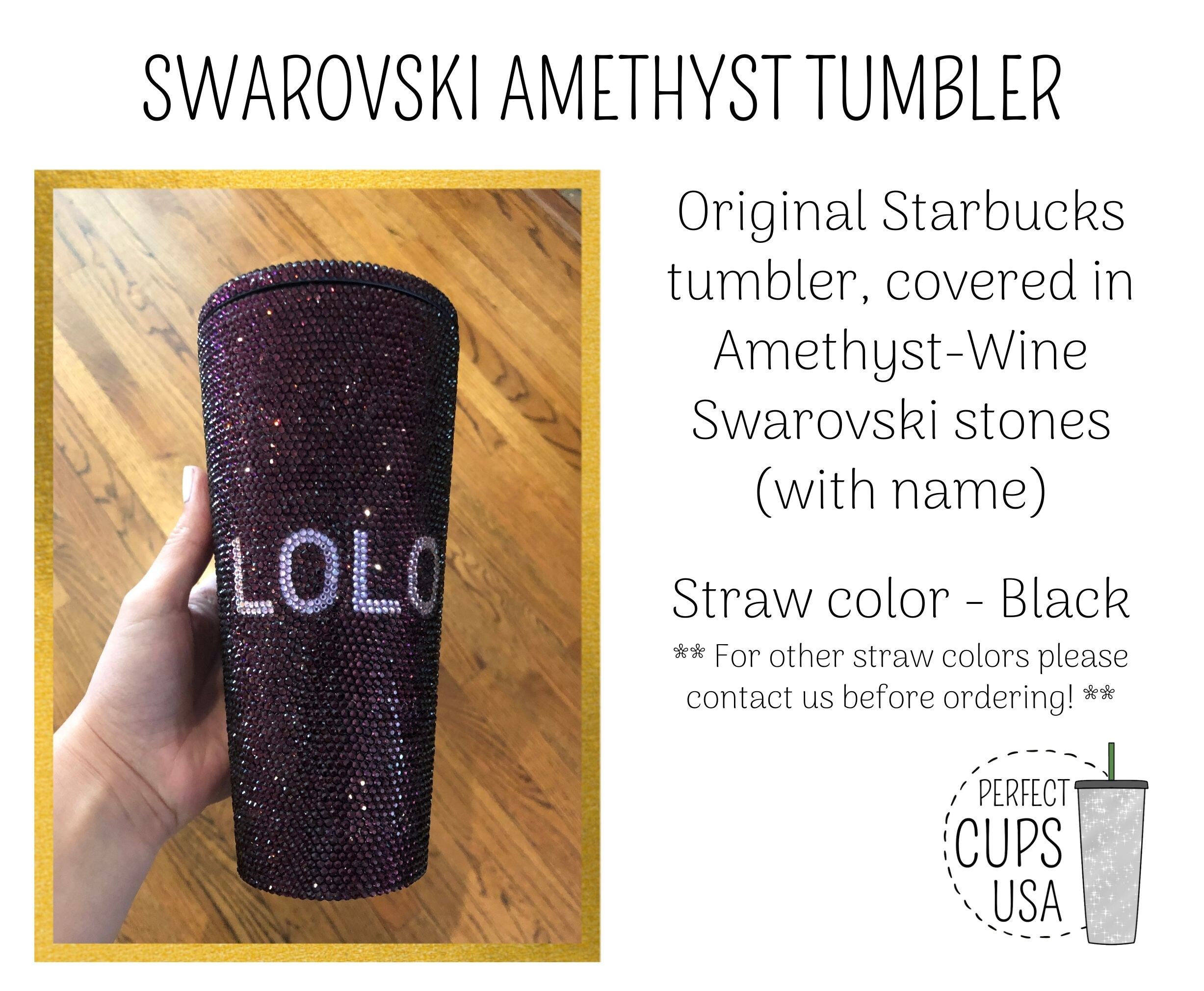 Custom Name Starbucks Tumbler Purple Red Amethyst Color
