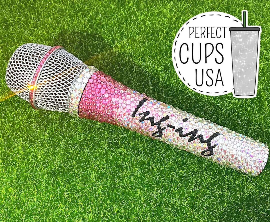 Pink Bling Wireless Microphone With Name, Genuine Swarovski Crystal