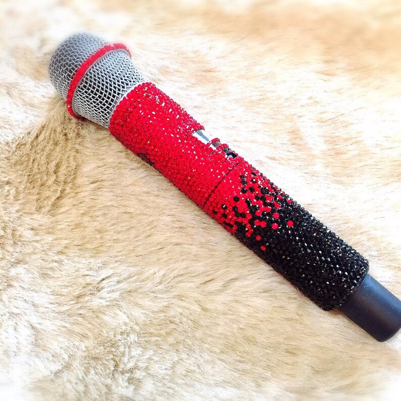 Custom microphone rhinestone Swarovski crystal karaoke Etsy