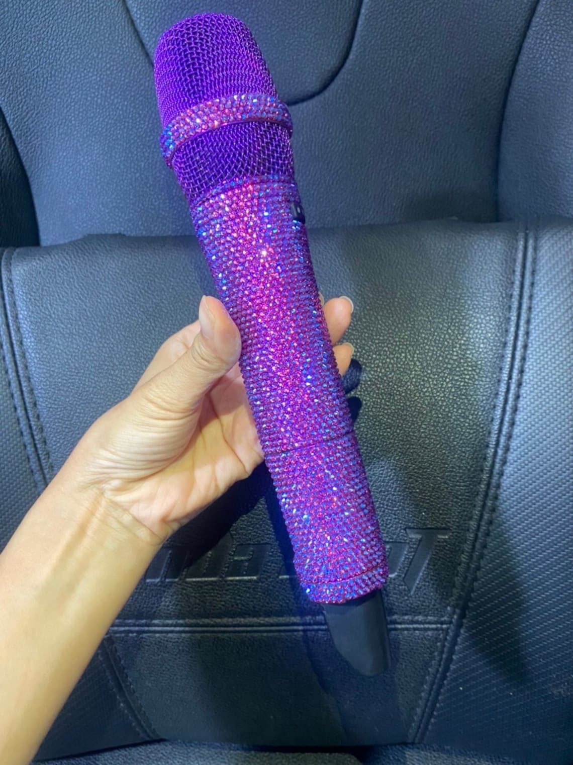 Purple Computer Mic FULL Purple Bling Wireless Microphone With Name, Genuine Swarovski ...