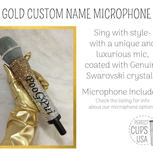 Custom microphone rhinestone Swarovski crystal wireless bling microphone with name, Custom name microphone bling, Swarovski microphone image 2