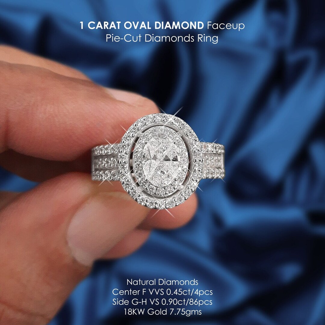 Buy CARAT Oval DIAMOND Faceup F VVS Natural White Diamonds 18K - Main Image