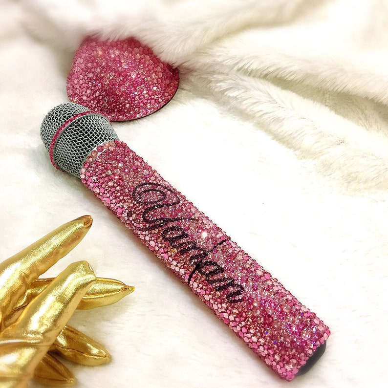Custom microphone rhinestone Swarovski crystal karaoke Etsy