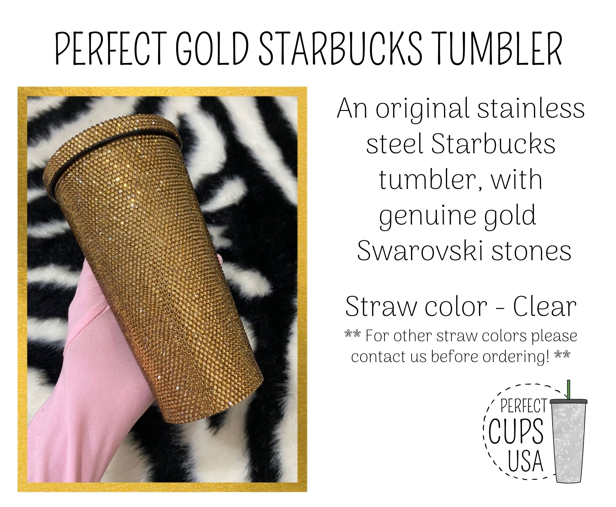 GOLD Swarovski Stones Starbucks Stainless Steel Tumbler, Bling Tumbler  Gift, Genuine Swarovski Crystals Tumbler, Gold Crystals Bling Gift - Etsy
