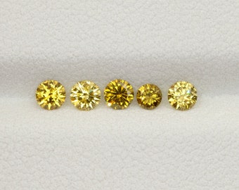 2.6-3 mm 0.50ct 5pcs VS Fancy Brown Yellow Loose Natural Diamonds Round Set|Selection|Natural Color|Diamonds for Jewelry|Assorted|Genuine