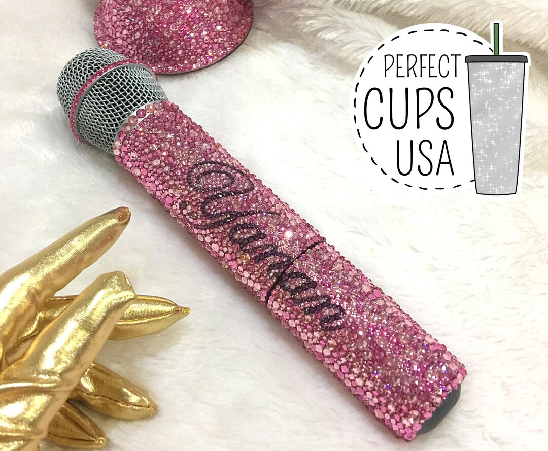 Custom Microphone Rhinestone Swarovski Crystal Bling Wireless Mic