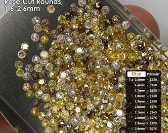 1 carat Fancy Multicolor Loose Natural Diamonds Rose Cut Round sizes 1.6 to 2.6mm|Calibrated Diamonds|Diamond Selection|Lot|Wholesale|Parcel