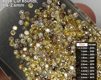 1 Karat Fancy Multicolor Lose Natürliche Diamanten Rosenschliff Runde Größen 1,6 bis 2,6mm| Kalibrierte Diamanten| Diamantauswahl| Lot| Großhandel| Paket