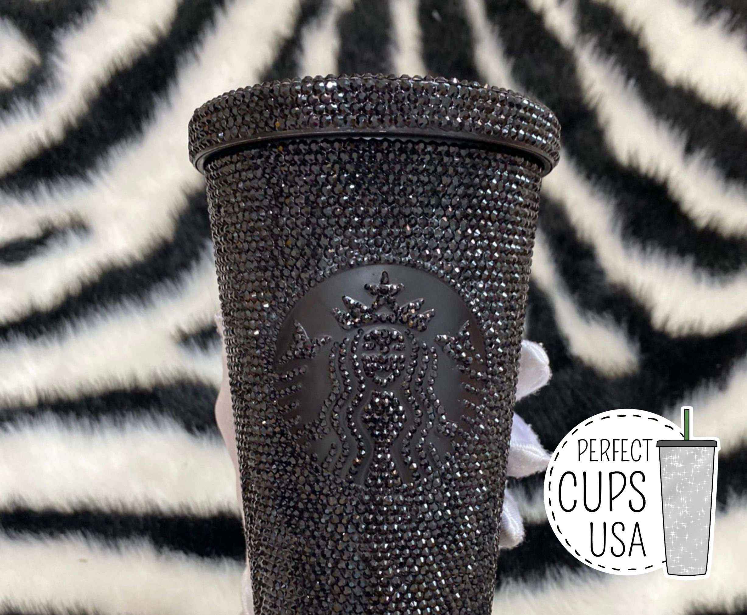 All Black Swarovski Stainless Steel Starbucks Tumbler
