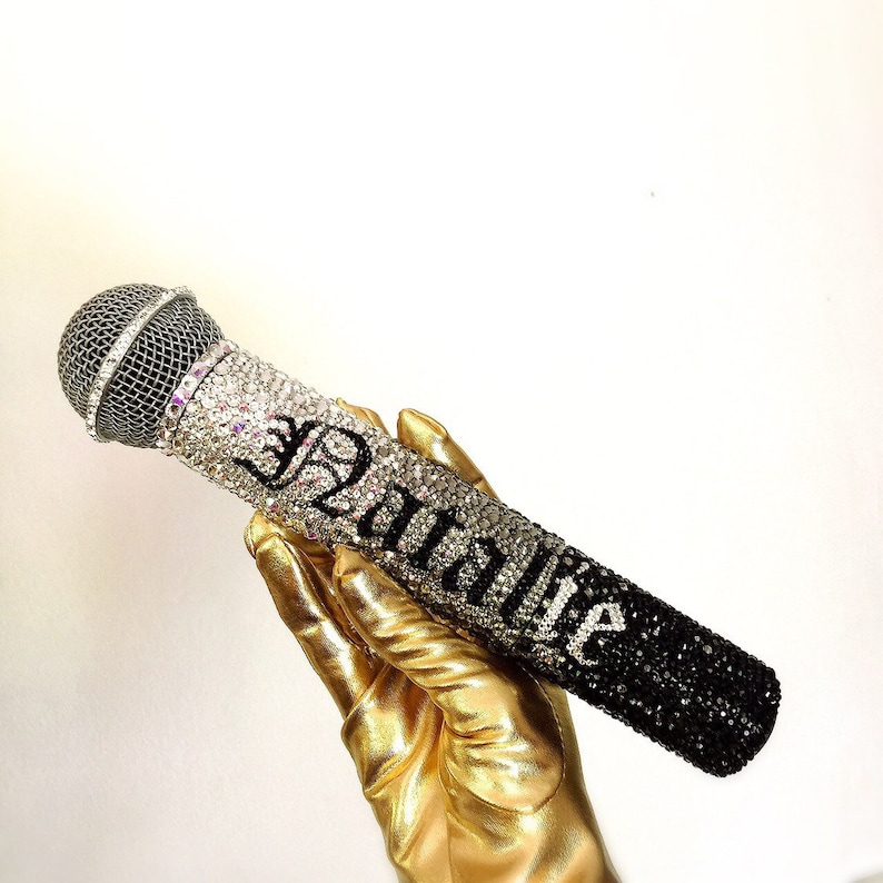 Custom microphone rhinestone Swarovski crystal karaoke Etsy
