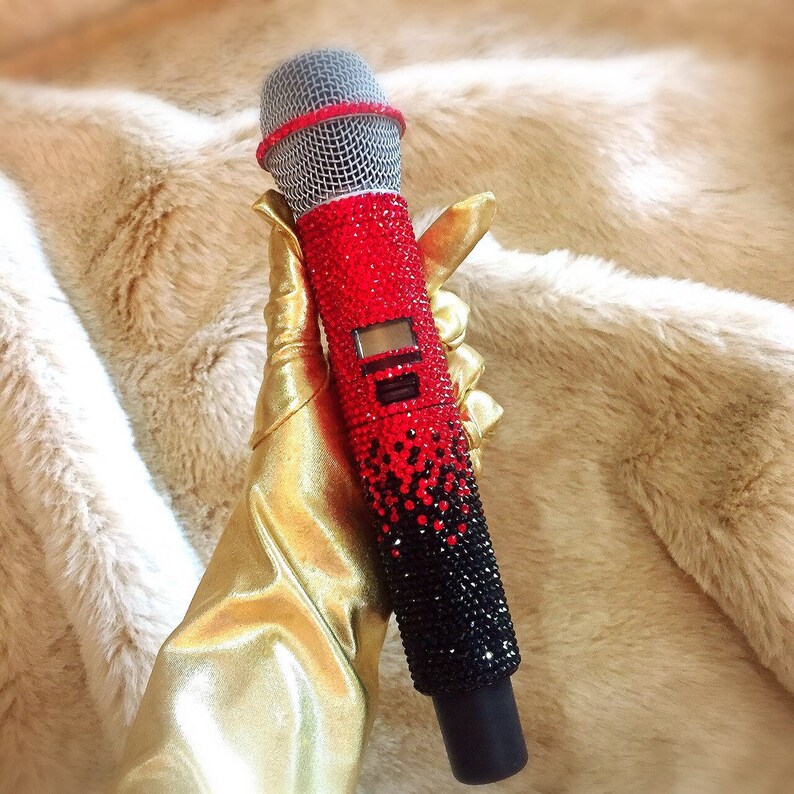 Custom microphone rhinestone Swarovski crystal karaoke Etsy