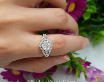 1.25ct Round Diamond faceup Natural diamonds 0.60ctw in 10K White Gold Fine Jewelry|engagement ring|affordable diamond|Fine Jewelry|Tension