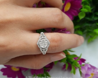 1.25ct runder Diamant Faceup NaturDiamanten 0,60ctw in 10K Weißgold Feinschmuck|Engagement Ring|affordable diamond| Edler Schmuck| Spannung