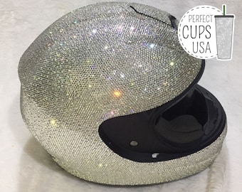 BLING HELMET with genuine Swarovski crystals, Swarovski helmets, Full face helmet rhinestones, Scout size helmet, Luxurious Gifts