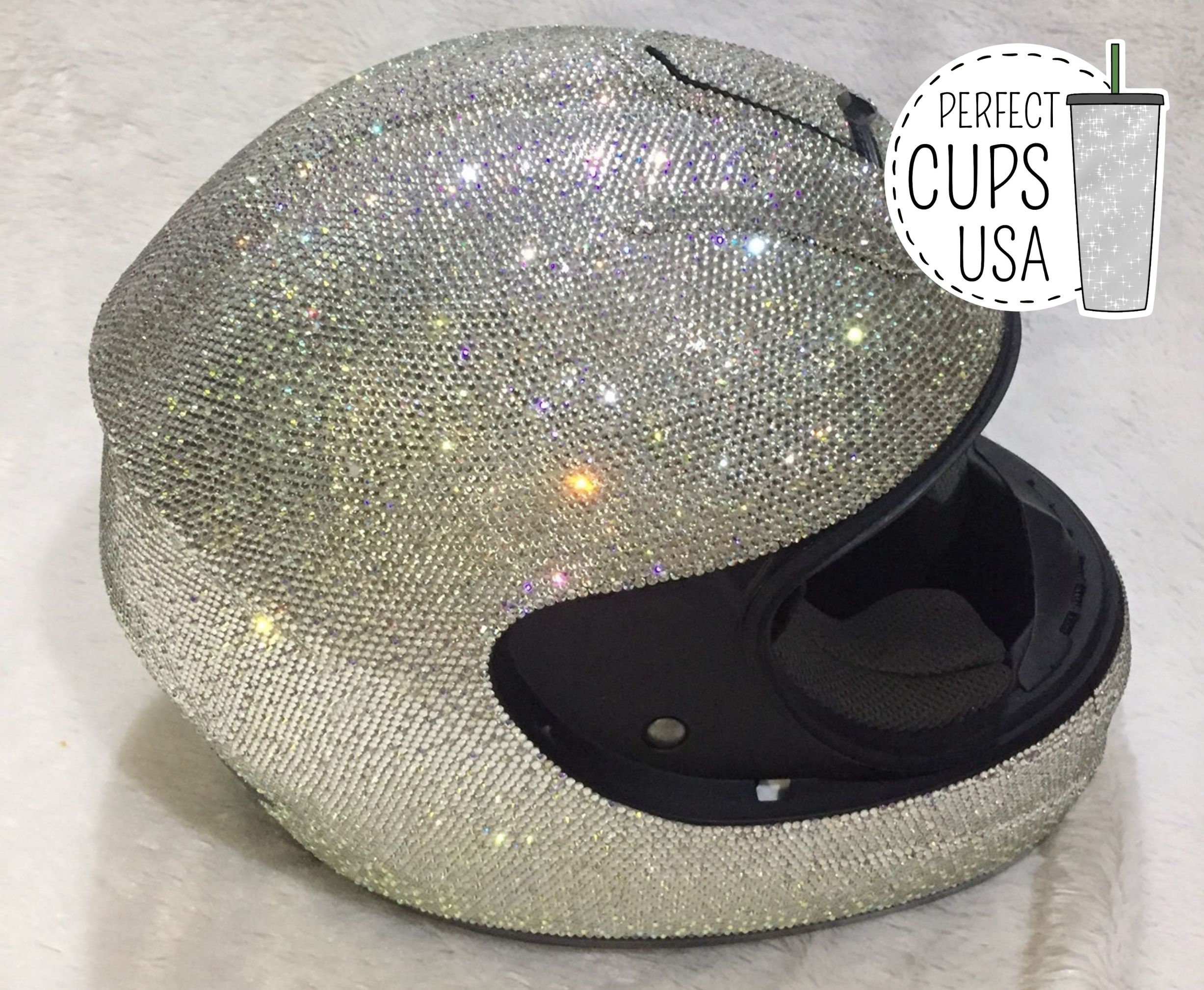 BLING HELMET With Genuine Swarovski Crystals, Swarovski Helmets, Full Face  Helmet Rhinestones, Scout Size Helmet, Luxurious Gifts - Etsy