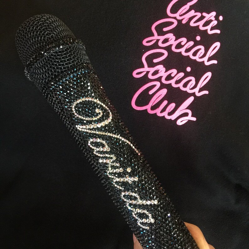 Custom microphone rhinestone Swarovski crystal karaoke Etsy