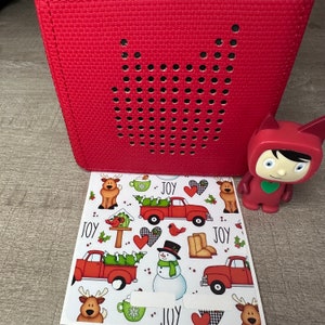 Reindeer Snowman JOY - Toniebox Top Protective Vinyl Covers