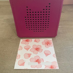 Pink Flowers White Background Toniebox Covers