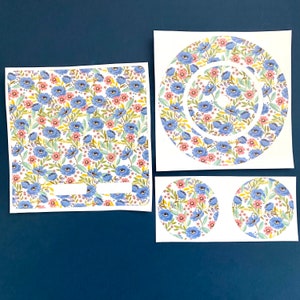 Blue and Pink Flowers - Toniebox Protective Vinyl Cover