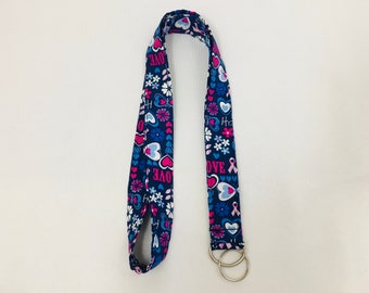 Breast Cancer Lanyard/Key Chain/Badge Holder