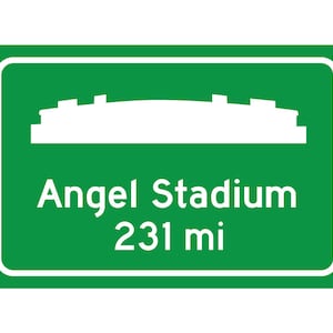 Anaheim Angels - Angel Stadium - Miles to Stadium Highway Road Sign - Customize the Distance