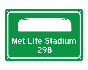 New York Giants - Met Life Stadium Road Sign - Customize the Distance