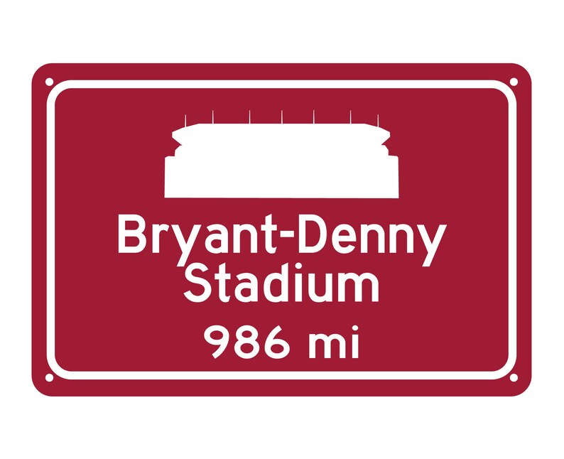 Alabama Crimson Mileage Road Sign