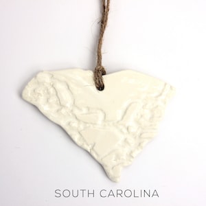 Handmade Ceramic  South Carolina State Ornament