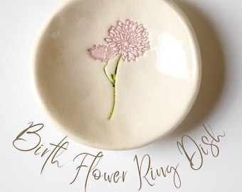 Birth Flower Ring Dish