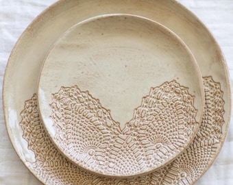 Handmade Small Ceramic Stoneware Small Dinner Plates