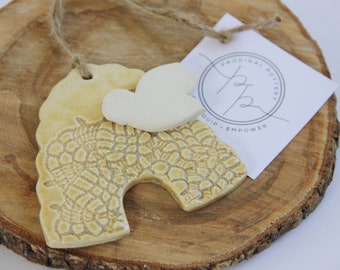 Ceramic Beehive Christmas Ornament