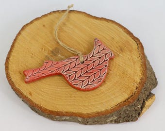 Ceramic Handmade Cardinal Ornament