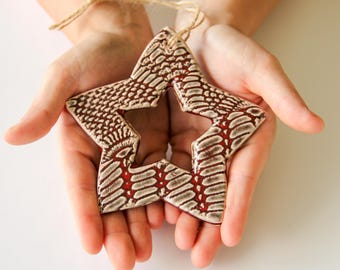 Ceramic Handmade Cutout Star Ornament