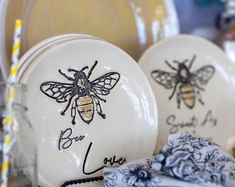 Handmade Ceramic Small Bee Plate